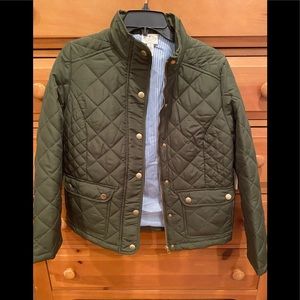 St Johns Bay green cargo jacket, lightly puffed